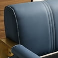 thumbnail image 4 of Faux Leather For Living Room - 2 Seater With Rectangular Arms, Blue Modern Bonded Apartment Elegant Look,, 4 of 4