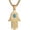 Gold&Blue Eye, variant on Stainless Steel Hands of Fatima Necklace Solomon Hexagram Talisman Necklace with Blue Evil Eye