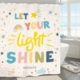 thumbnail image 2 of Colorful Kids Inspirational Bathroom Shower Curtain 72W by 84H Inch Quotes Bible Motivational Positive Scripture Child Rainbow Pastel Accessory Polyester 12 Hooks Waterproof Decor, 2 of 2