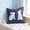 Blue, variant on Easter Bunny Throw Pillow with White Embroidered Bunnies, Floral Accents and Corner Tassels, Decorative Cushion for Sofa, Bed, Living Room, and Spring Home Decor 18x18in