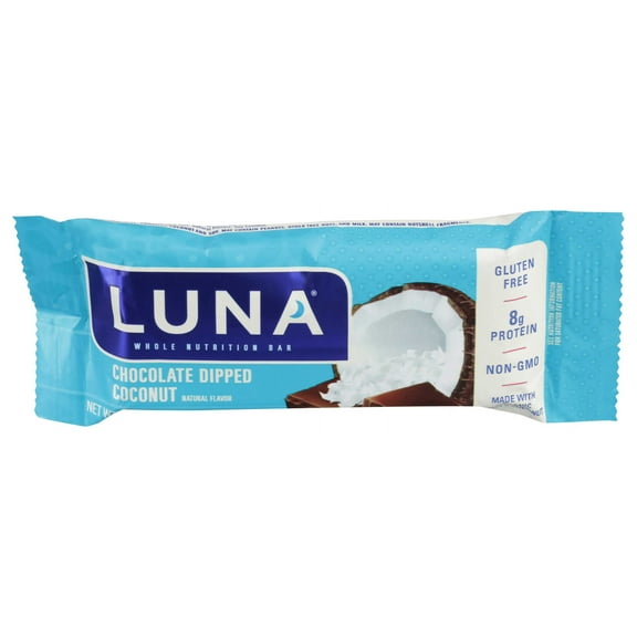 Luna Bar, Chocolate Dipped Coconut, 1.69 Ounce (Pack of 15)