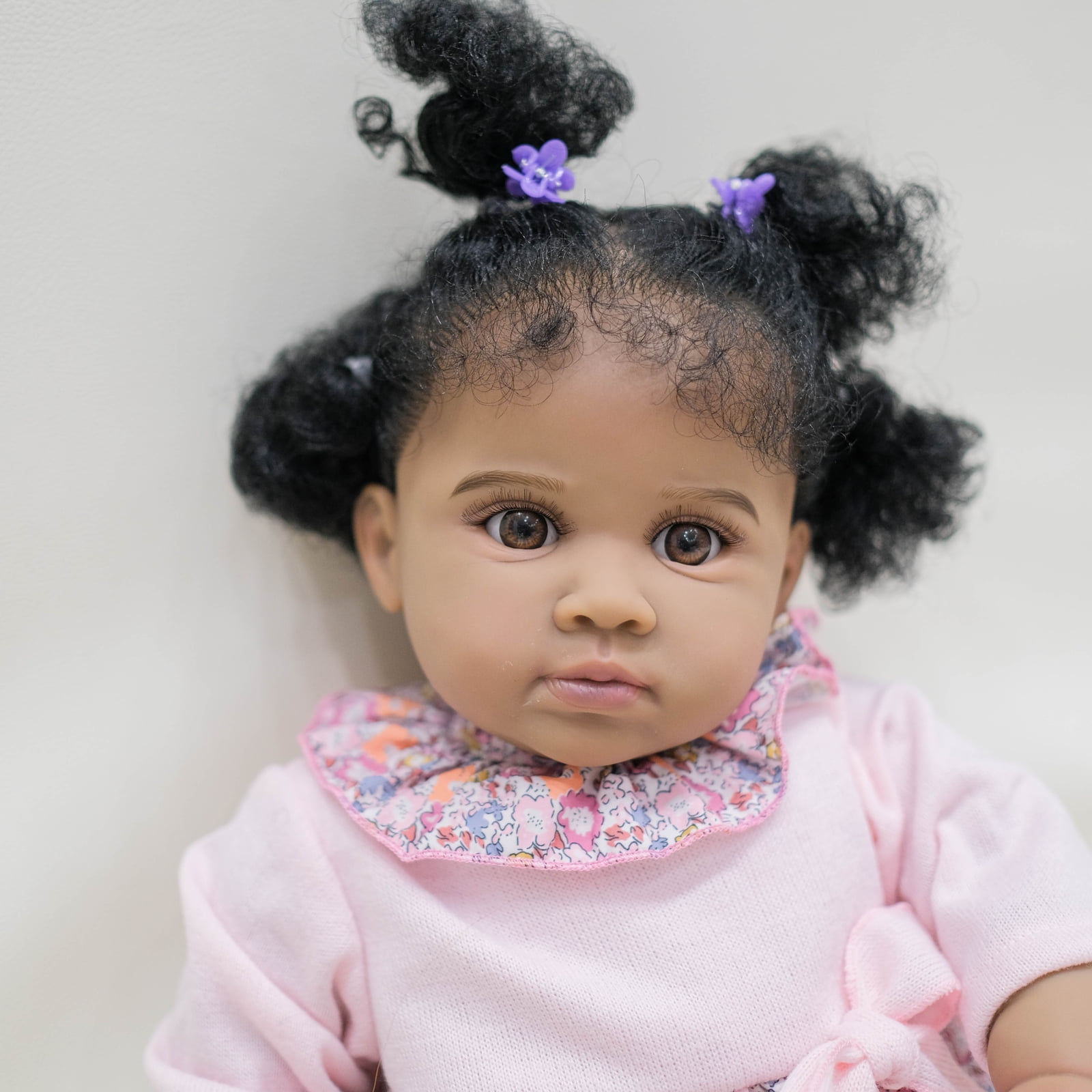 Reborn Baby Dolls Black Girl - Lifelike 24" Cloth Body Realistic Baby Doll Handmade Real Life Baby Dolls with Clothes and Toy Gift for Kids Age 3+