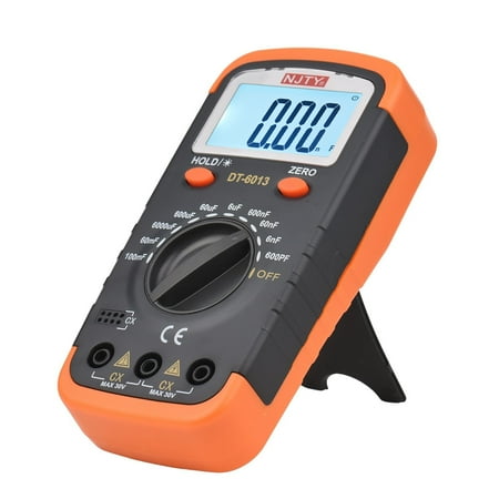 NJTY Capacitance Meter,6000 Tester Kit 600pf To 100mf Display 600pf To Tester Kit With Kit With Clips Lcd Display 600pf With Lcd Display Meter With Lcd And 0.2a Fuses 100mf 6000 Tester To 100mf 6000