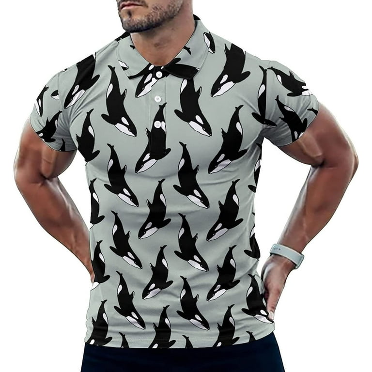Killer Whale Men s T Shirt Short Sleeve Casual Polo Shirt Tee