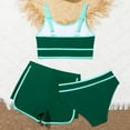 thumbnail image 3 of Girls Bikini Swimsuits with Shorts Kid 3 Piece Bikini Sets Sport Bathing Suits Girls Bathing Suit Size 8-9, 3 of 5
