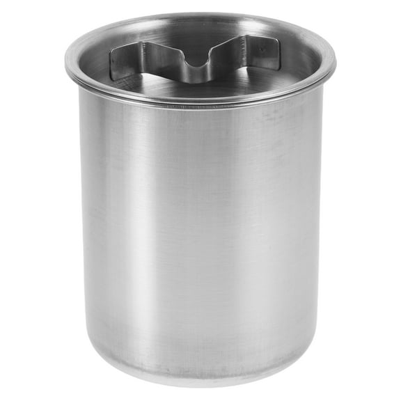 WEUVEB Portable Car Ashtray Durable Stainless Steel Windproof Silver