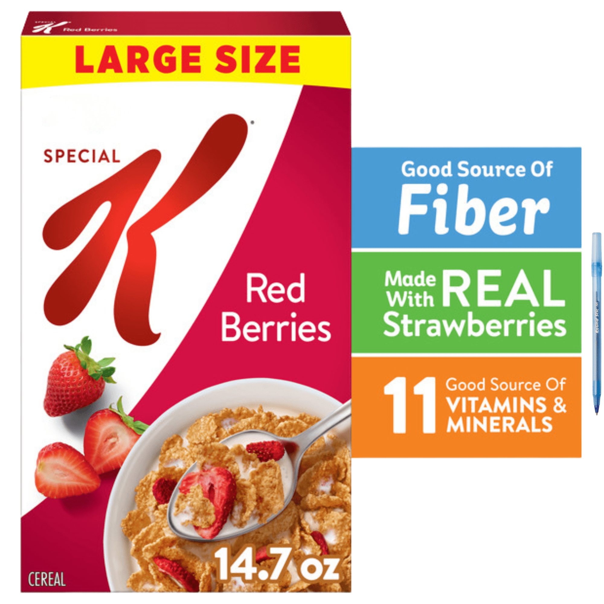 Special K Cereal Red Berries Good Source of Fiber Made with Real Strawberries 14.7 Oz
