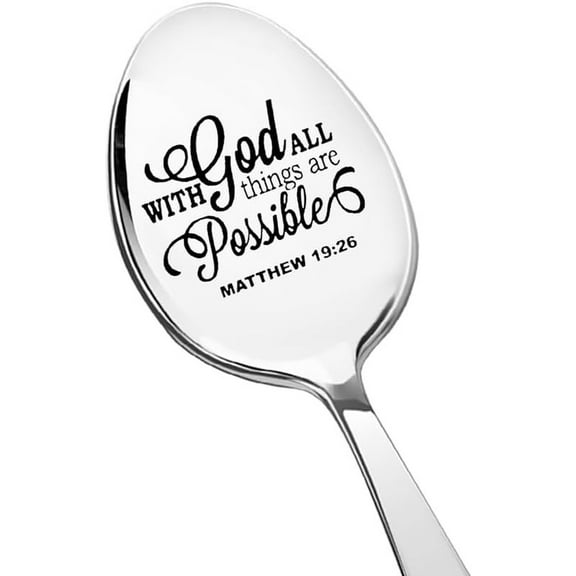Inspirational Christian Gifts for Friends Son Daughter Bible Verse Spoon Gifts for Men Women Dad Mom Religious Encouragement Gifts for Sister Wife Christmas Gifts for Grandson Husband Coffee Spoon