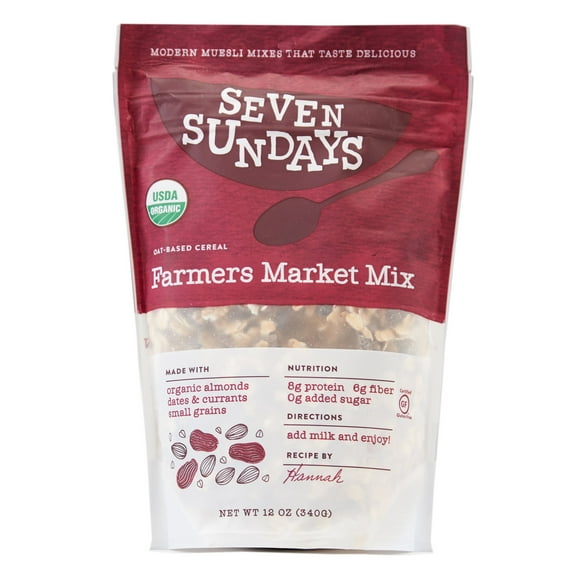 Seven Sundays Muesli, Organic Farmers Market Almond Date Muesli, Gluten Free, 12 oz