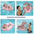 thumbnail image 1 of Mambobaby Float with Canopy Newest Size Improved Non Inflatable Infant Baby Pool Float Smart Mambo Float Swim Trainer Add Tail Baby Swim Float Mambo Baby Float Solid Air Free Water Waist Swimming Ring, 1 of 5