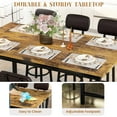 thumbnail image 5 of Baxluxe 50" Counter Height Dining Table and Chairs Set for 6, Modern 7-Piece Pub Table with 6 PU Leather Bar Stools, Space-Saving Metal & MDF Tall Kitchen Table/Breakfast Nook Set, Brown, 5 of 9
