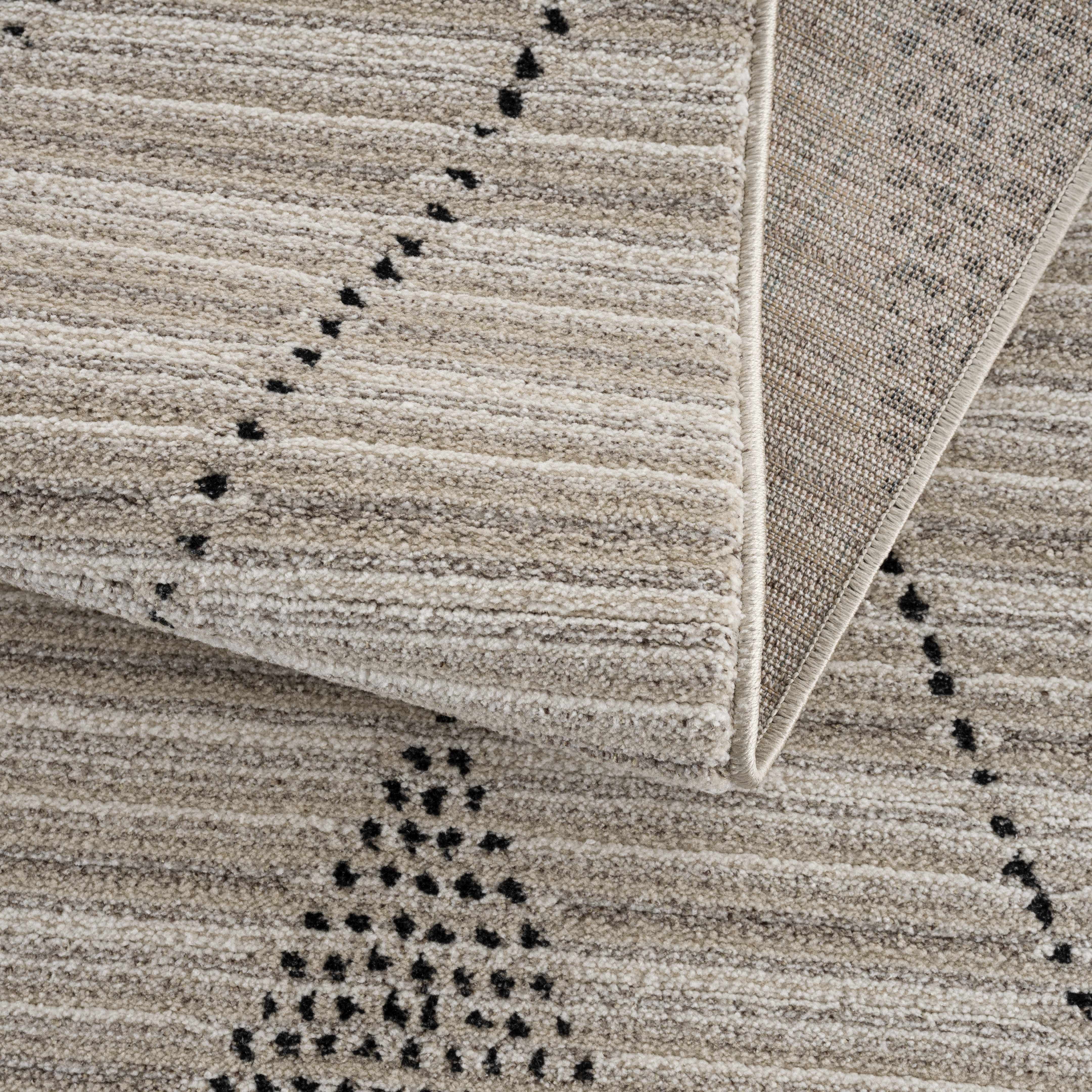 Hauteloom Casablanca Collection Living Room Bedroom Area Rug - Cozy Moroccan Farmhouse Carpet - Brown, Black, Beige - 5'3" x 7'