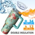thumbnail image 5 of OBREWU Pioneer Flower Tumbler with Handle and Lid,Pioneer Flower 40oz Double Wall Vacuum Insulated Tumbler,Cups Gift for Women and Men, 5 of 7