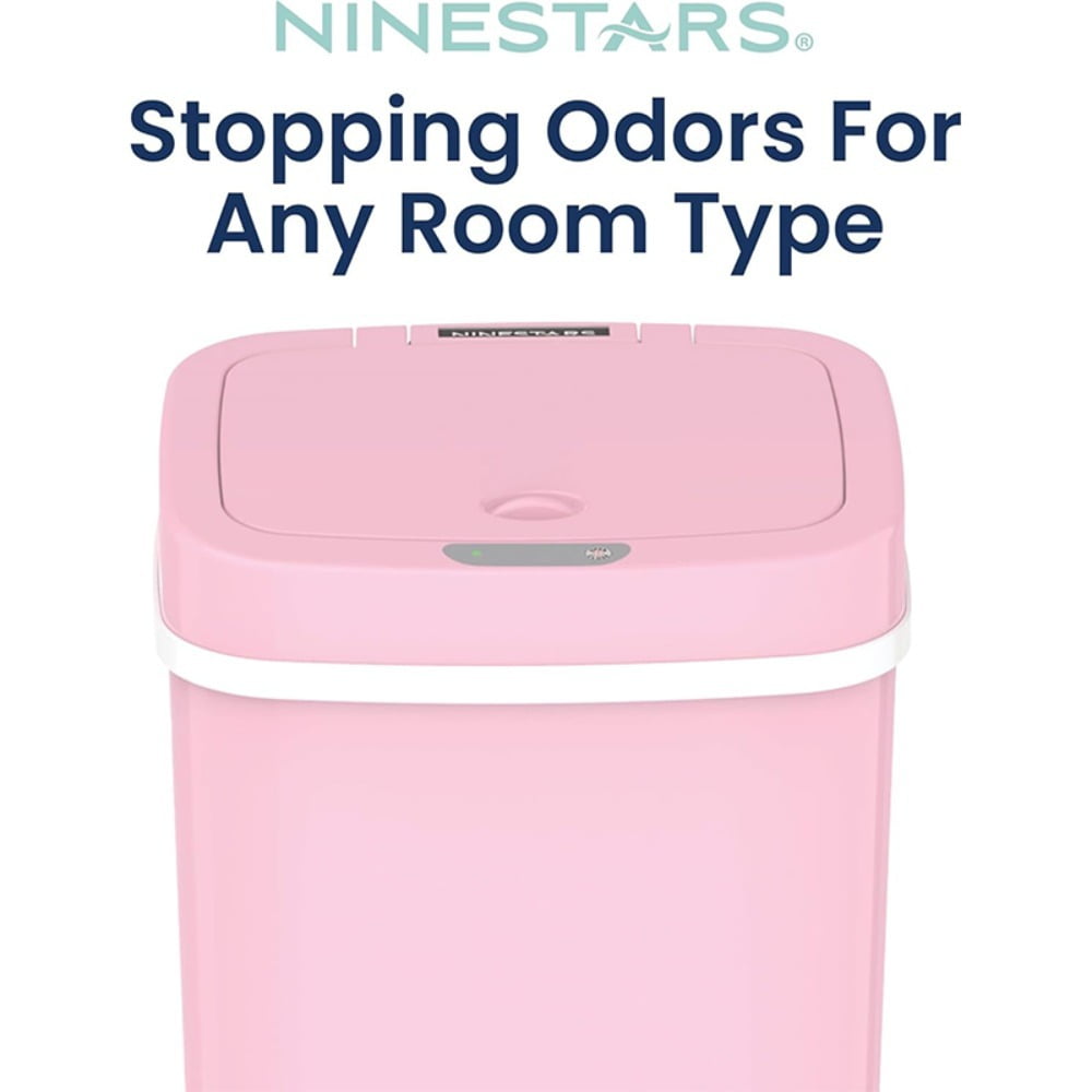 NPT-16-1 Automatic Touchless Motion Sensor Diaper Disposal Trash Can with lid, 4.2 gallon/16 L, Pink, Plastic
