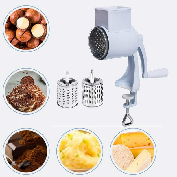Molino de Alimentos Perfecl Blanco, Fresadora de Manivela, Picadora de Nueces, Manual, 2 Hojas