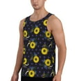 thumbnail image 2 of Easygdp Sunflowers Men's Tank Top, Sleeveless Muscle T Shirts, Breathable, Quick-Dry, Loose for Gym, Running, Fitness - Large, 2 of 9
