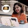 thumbnail image 4 of Phone Case for Samsung Galaxy S21 Plus S21+ 5G Wallet Cover with Screen Protector and Ring Stand Credit Card Holder Slot Crossbody Strap Cell S21+5G S21plus 21S + S 21 21+ G5 Women Girls Men Beige, 4 of 13