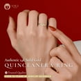 thumbnail image 2 of 14K Yellow Solid Gold 15 Years Quinceanera Birthday Cubic Zirconia CZ Heart Ring - size 4.5, 2 of 8