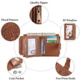 thumbnail image 5 of GAEKEAO Wallet for Women RFID Blocking Vegan Leather Bifold Card Holder Compact Zipper Pocket Wallets with 4 ID Windows, 5 of 8