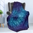 thumbnail image 4 of Abstract Soft Flannel Fleece Throw Blanket, Digital Made Psychedelic and Surreal Cosmic Rain Blurry Background Print, Cozy Plush for Indoor and Outdoor Use, 60" x 80", Blue Black, by Ambesonne, 4 of 5
