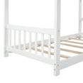 thumbnail image 7 of Twin Size House Bed for Kids & Teens,Solid Wood Twin Size Floor Montessori Bed with Headboard & Footboard, Toddlers House Floor Bed with Roof and Slat, No Box Spring Need,Espresso Bed Frame,White, 7 of 7