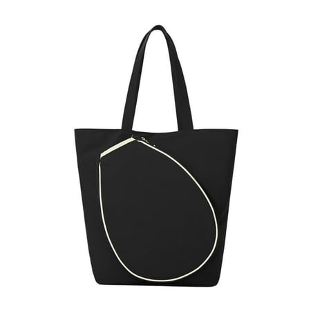 funtasica Tennis Shoulder Bag Water Resistant Easy to Access Tennis Carry Handbag Sport Equipment Bag for Training Competition Black