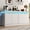 White, variant on LED Sideboard Buffet Cabinet with Storage, 63'' Large Kitchen Buffet Cabinet Storage Cabinets with 4 Doors, Wood Coffee Bar Cabinets Buffet Table for Kitchen, Dining Room, Entryway, Black