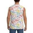 thumbnail image 4 of Goofa Retro Floral Printed Men's Sleeveless T-Shirt - Athletic Gym Workout Tank Top for Men - Moisture-Wicking, UPF 30+ Quick-Dry Muscle Tee-Large, 4 of 8