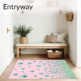 thumbnail image 3 of ODIKA 4x6 Machine Washable Non-Slip Area Rug, Enchanted Meadow Wildflower Blooming Spring Tapestry High Traffic Rug, Pink, 542870, 3 of 7