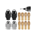 thumbnail image 1 of 12Pcs 0.8-3.2mm Keyless Drill Chuck Collet Set 1/32 to 1/8In Replacement,Rotary Tool Sanding Drum 8 Sizes,Drill Tool Set, 1 of 7