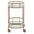 thumbnail image 3 of SAFAVIEH Silva 2 Tier Modern Glam Octagon Bar Cart with Casters, Rose Gold, 3 of 8