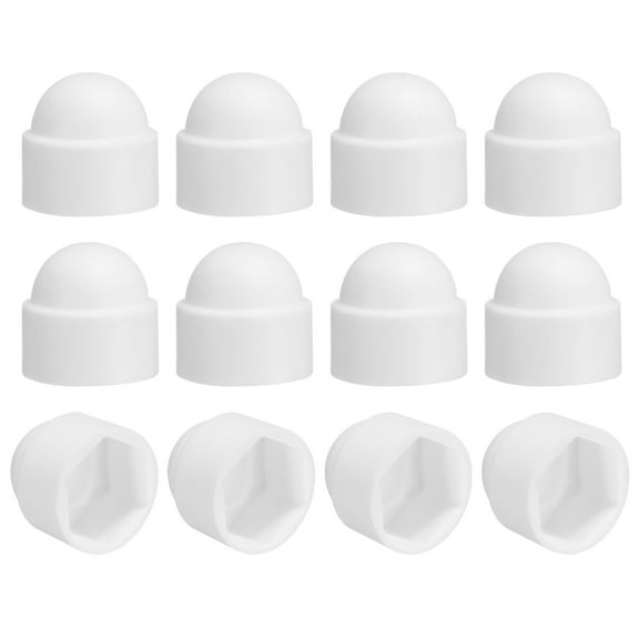 12Pack Hex Nut Cover, M12x18x23mm Plastic Dome Nut Protection Cap Hex Screws Bolt Covers for Indoor Outdoor Furniture Automotive Bolts Decoration, White