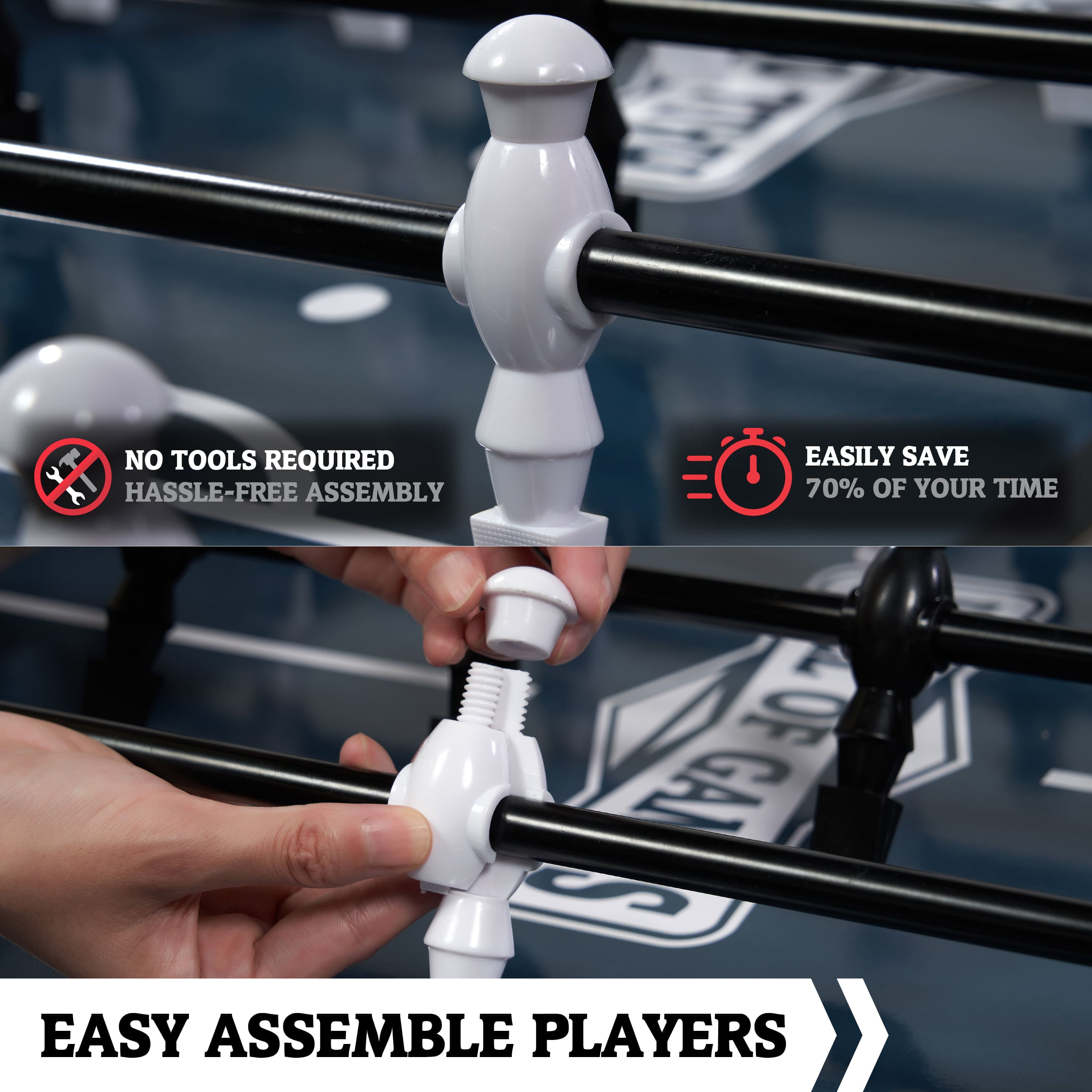 48” Charleston Foosball Gaming Table Standard Size for Family Game Rooms by Hall of Games