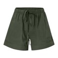 thumbnail image 6 of Ahdbta Womens Plus Size Shorts Comfy Summer Drawstring High Waist Cotton Linen Beach Lounge Shorts for Women Trendy, 6 of 6