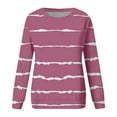 thumbnail image 4 of IMENGL Casual striped pullover top, Pink L, Size M-2XL, 4 of 5