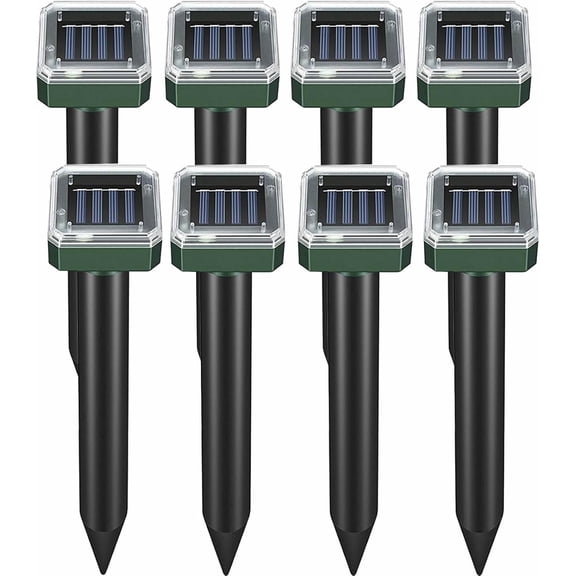 HeartGoods Mole Repellent Solar Powered, 8 Pack Waterproof Ultrasonic Gopher Vole Repellent Outdoor, Rat, Squirrel, Skunk, Repellent for Lawn Garden Yard