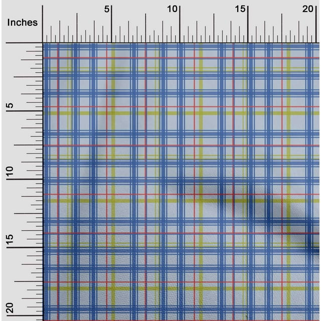 oneOone Georgette Viscose Fabric Madras Check Print Sewing Fabric BTY 42 Inch Wide