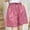 Pink, variant on Womens Wide Leg Shorts Summer Plus Size Casual Loose Pleated Elastic High Waisted Bermuda Shorts Pink XL(XL)