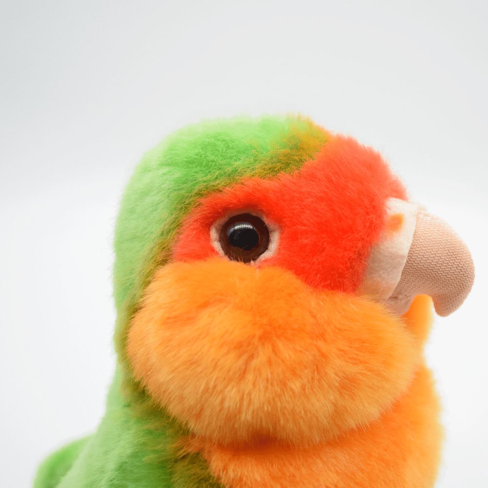 Realistic Rosy-faced Lovebird Stuffed Animal Plush Toy, Lifelike Animal Plushies, Simulation Bird Doll
