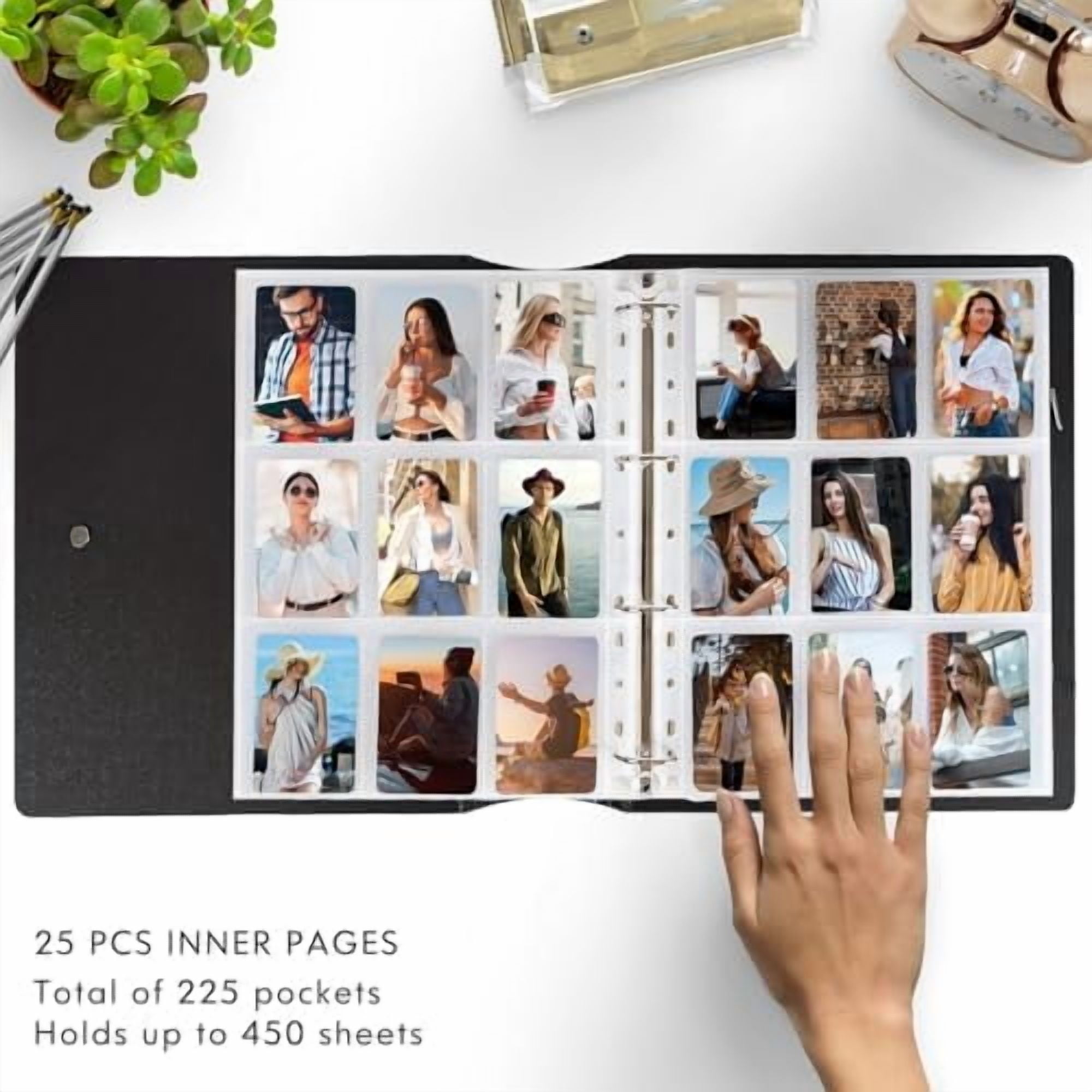 A4 Kpop Photocard Binder with 25 Pages 9 Pocket, 2x3 inch Kpop Photocard Holder Book, Photo Album for Fujifilm Instax Mini Camera Polaroid Printer Photo Film (White)