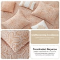 thumbnail image 7 of Nanshing Home 7 Pieces Orange Comforter Set, King Size, Jacquard with Matching Solid Microfiber Piecework, Snowflake Linear Textures, Includes Bed Skirt, Shams, and Decor Pillows, 7 of 7