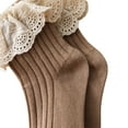 thumbnail image 3 of xiaxaixu Toddler Ribbed Sock Pair, Lacing Hem Elastic Cuff Middle Stockings, 3 of 3