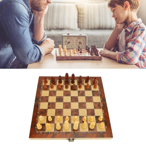 Tablero De Ajedrez De Juego 3 En 1, Mano De Obra Fina De Madera, Juego De Tablero De Ajedrez, Resistencia A Los Arañazos Para Fiesta De Viaje Escolar
