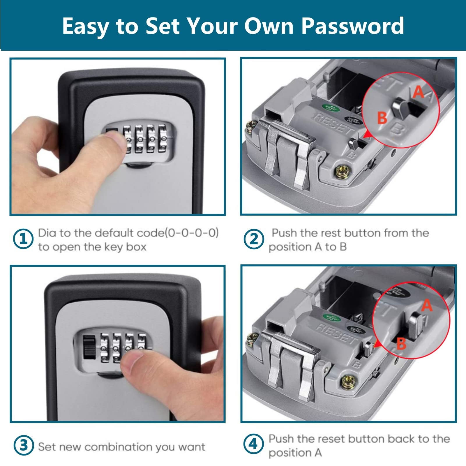 Aluminum Alloy Key Safe: Weatherproof Wall Mount Key Lock Box For Outdoor & Indoor Use, Customizable Secure Combination, Spacious Storage, Heavy Duty, Easy Installation, Suitable