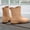Brown, variant on Women's Mid Calf Rain Boots Curved Wedge Waterproof Minimalist Slip On Gardening Commute Work Rain Boots for Women