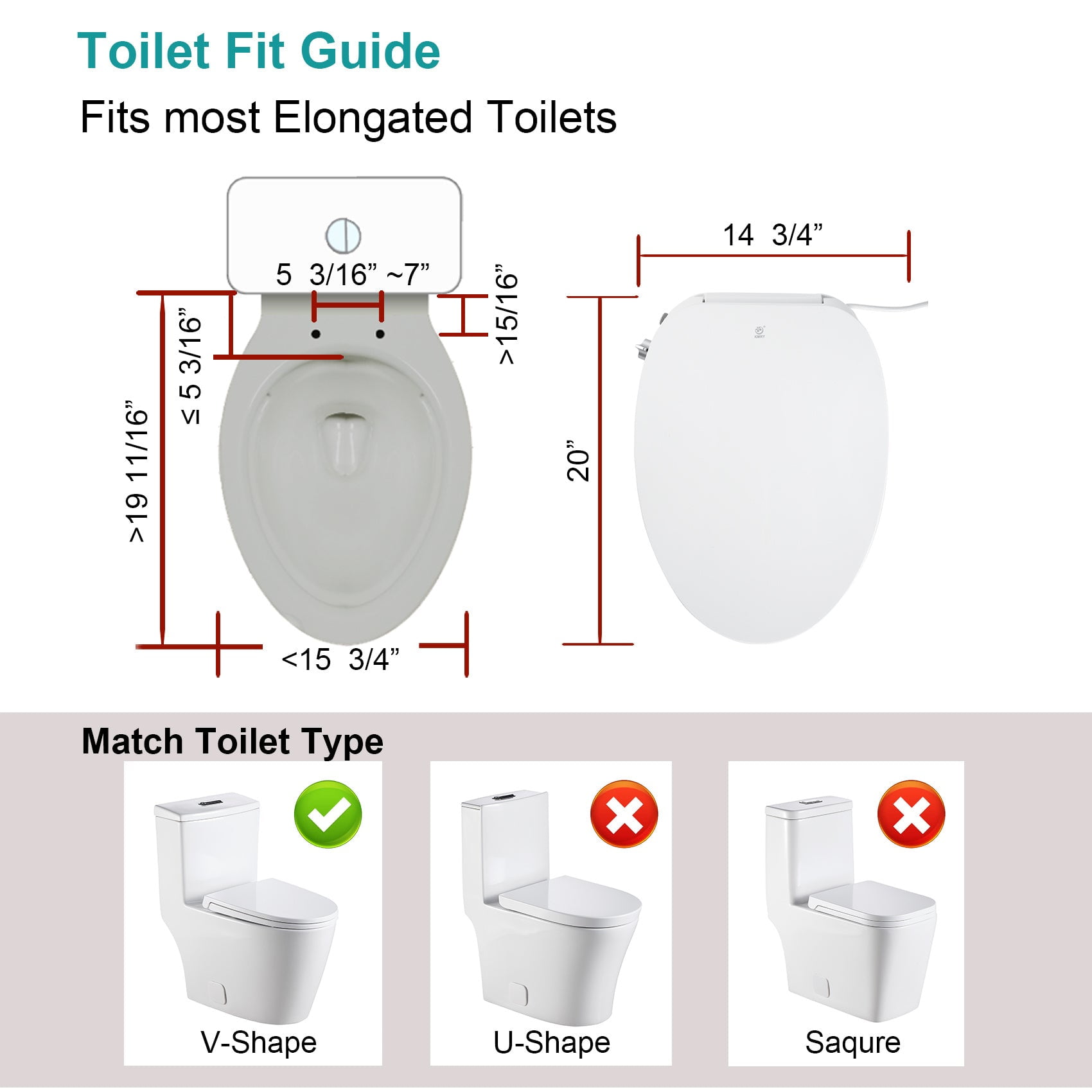 Ivyel J-2 Smart Electric Bidet for Toilet Seat, Fits Round toilets,Warm  water, Heated bidet toilet seat, Heated Dryer, Child Function, Stainless  Steel