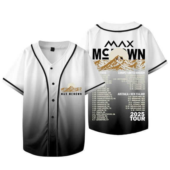 Max McNown 2025 Tour Baseball Jacket Unisex Fashion Tee Summer style1