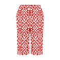 thumbnail image 4 of Tittly Shorts for Women Womens Shorts Women's Fashion Summer Casual Striped Printed Stretch High Waist Knee Loose Beach Shorts With Pockets Beach Pants High Waisted Shorts Red L, 4 of 5