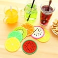 thumbnail image 1 of 7 coloridos posavasos de silicona con forma de fruta color gelatina, 1 of 5