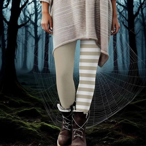 Mingw Ladies Festival Halloween Leggings Cosplay Costume Skinny Pants Stretchy and Comfortable Yoga Pants,Beige,2XL